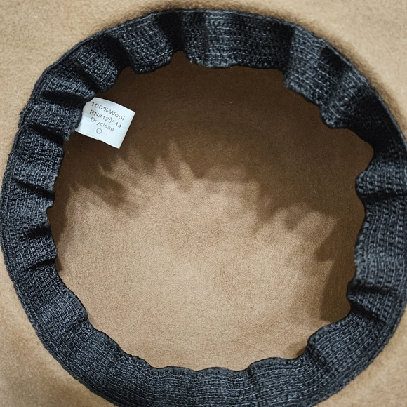 Tan Wool Floppy Hat with Braided Leather Detail and Gigi Pip Pin - Picture 7 of 9